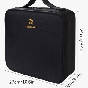 Reiavel Black Travel Case with Gold Logo